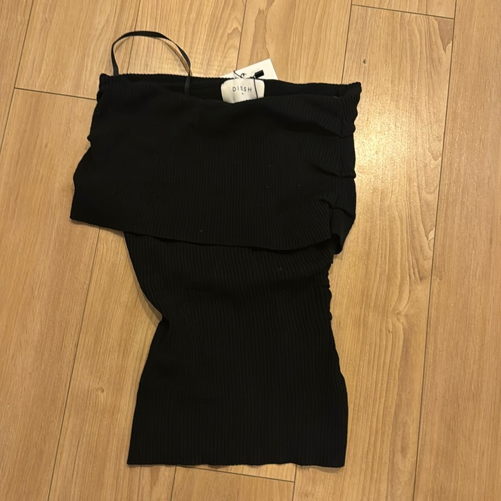 DISSH CONRAD BLACK OFF SHOULDER TOP
